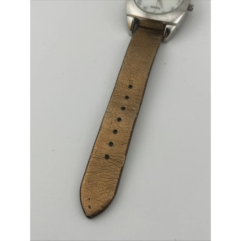 Gossip Watch Women‎ 32mm Case MOP Dial Copper Faux Leather Band- New Battery